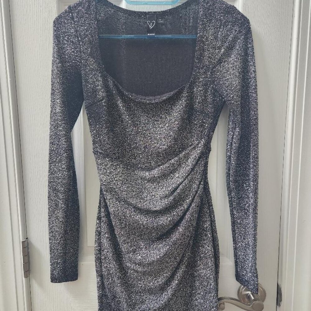 Windsor Mini black and silver glitter dress